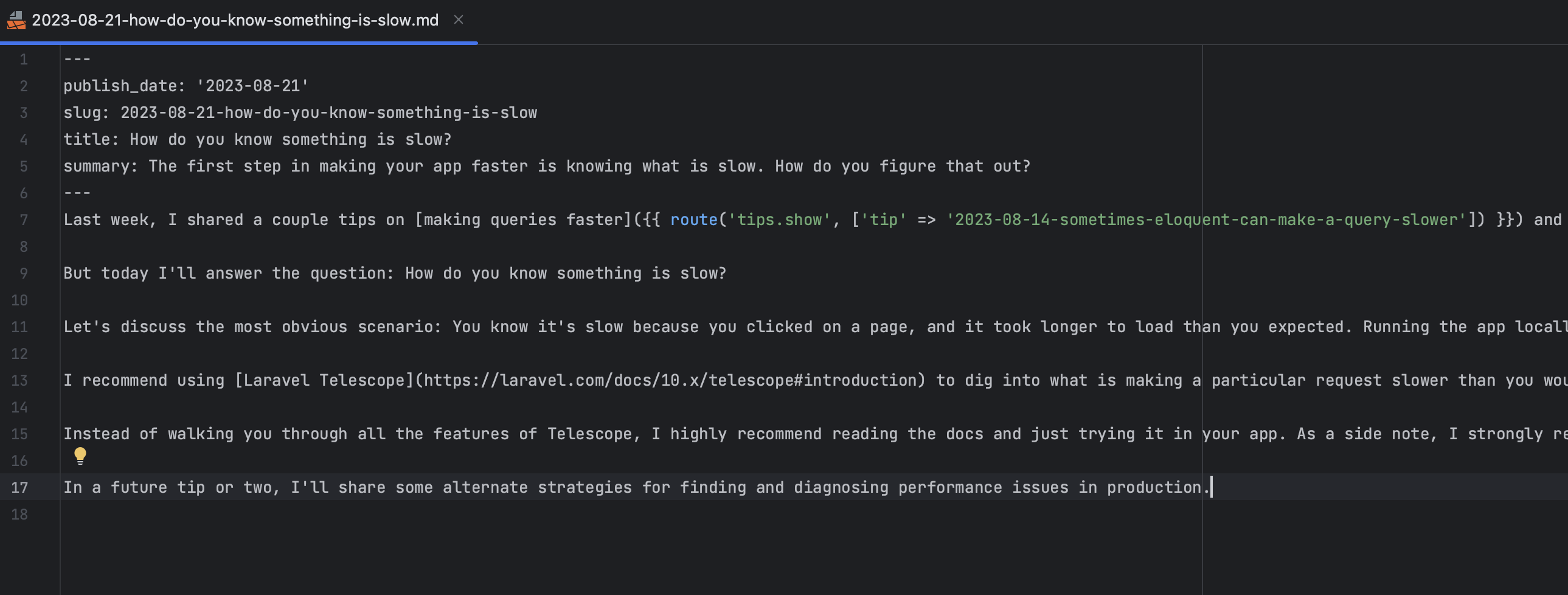 PHPStorm showing file as Blade