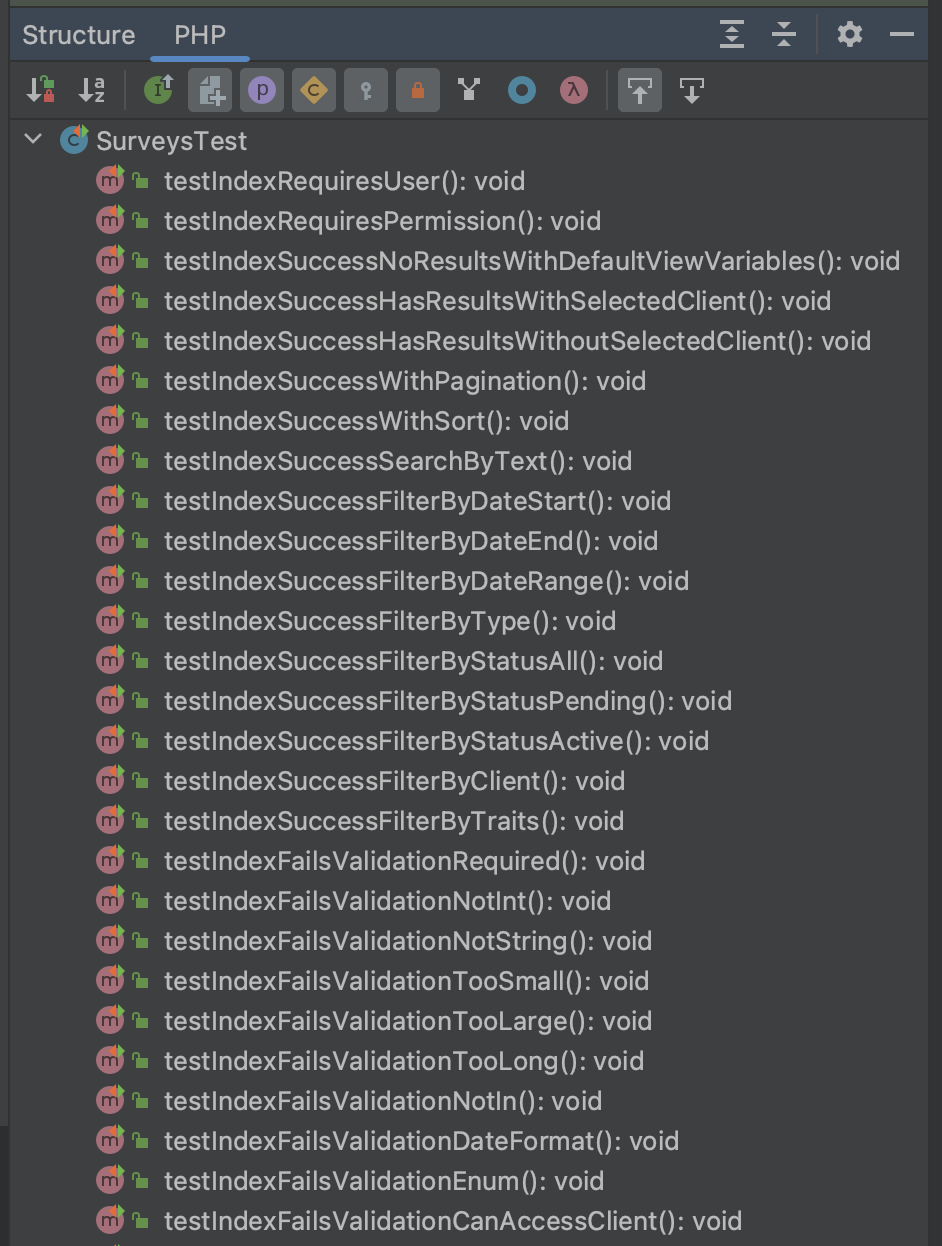 Viewing file structure in PHPStorm